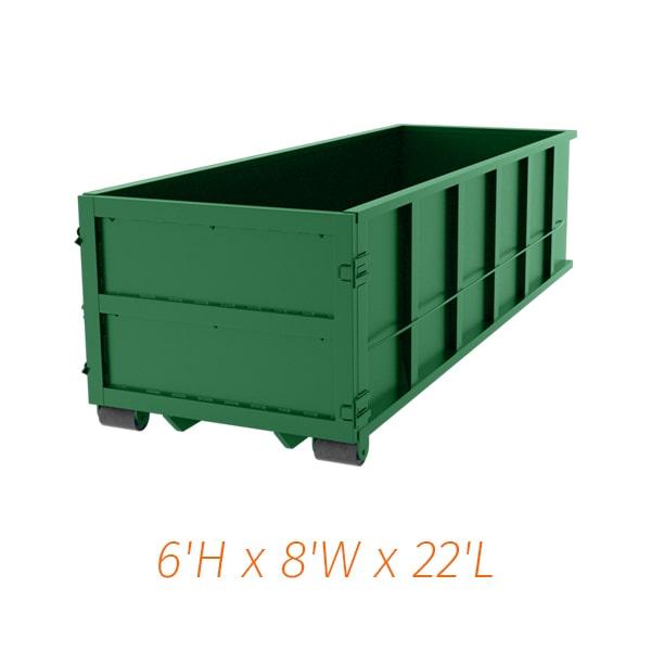 a 30-yard dumpster is a large container that can hold up to 30 cubic yards of waste and debris